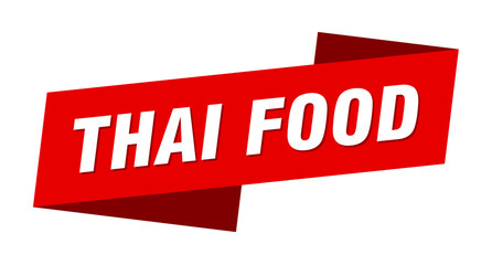 thai food banner template. thai food ribbon label sign
