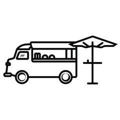 Fast food truck icon vector