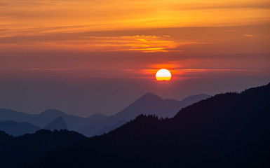 sunrise in the German Alps