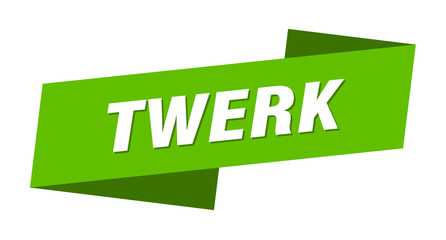 Fototapeta premium twerk banner template. twerk ribbon label sign