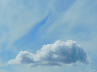 
Big white cloud against blue sky