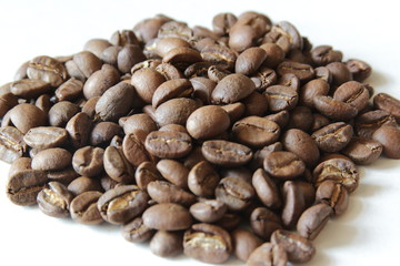 Coffee beans. Isolated on a white background.