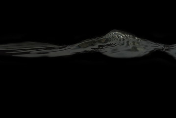 Glitter ripple on water surface with black background