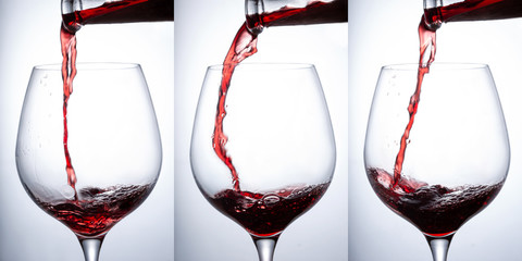 red wine in a glass with a splash
