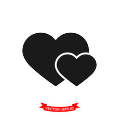 flat design best love vector illustration, love icon, heart vector icon, love symbol 