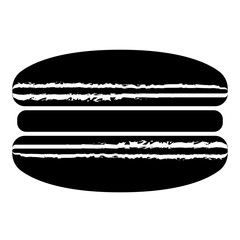 macaroon in black and white