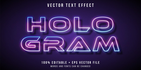 Editable text effect - holographic style