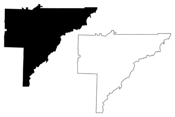 Baker County, Georgia (U.S. county, United States of America,USA, U.S., US) map vector illustration, scribble sketch Baker map