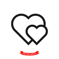 flat design best love vector illustration, love icon, heart vector icon, love symbol 