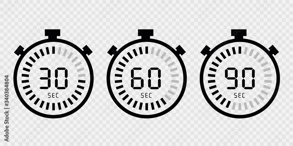 Poster 인쇄set watch icon with a digital display. digital timers isolated on transparent background. vector i