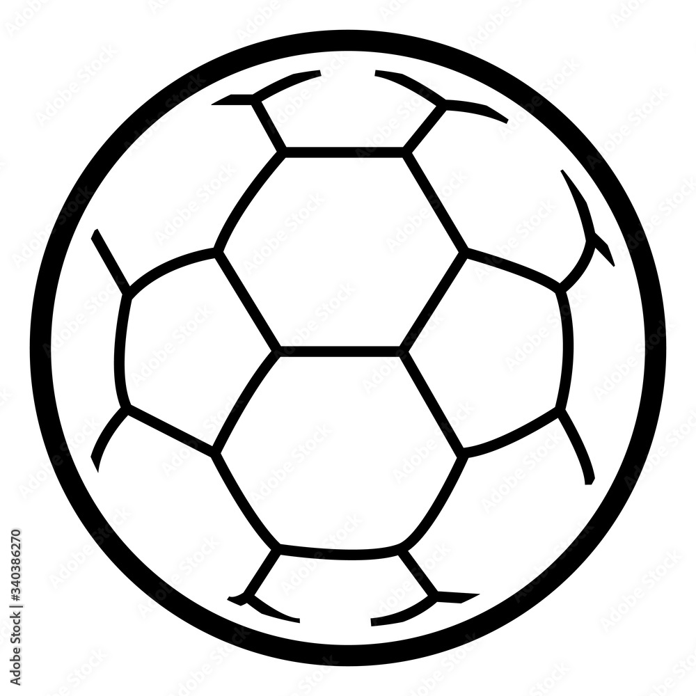 Wall mural simple soccer ball in black and white