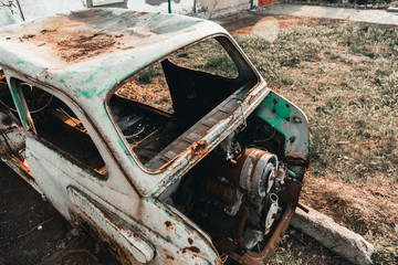 old broken car