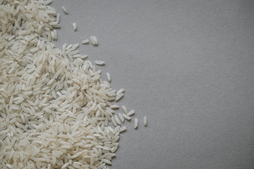 Rice close up, rice porridge on the grey background