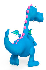 dino the baby dragon in a white background