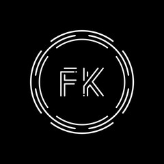 Initial Letter FK Logo Design Vector Template. Creative Linked Alphabetical FK Logo Vector