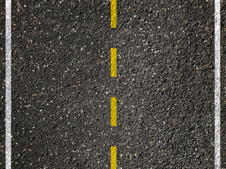 Yellow line on asphalt road background