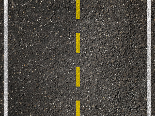 Fototapeta premium Yellow line on asphalt road background