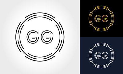 Initial Letter GG Creative Logo Design vector Template. Digital Luxury Letter GG logo Design