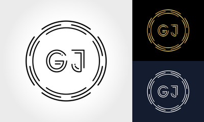 Initial Letter GJ Creative Logo Design vector Template. Digital Luxury Letter GJ logo Design