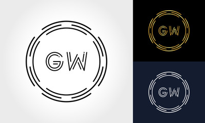 Initial Letter GW Creative Logo Design vector Template. Digital Luxury Letter GW logo Design