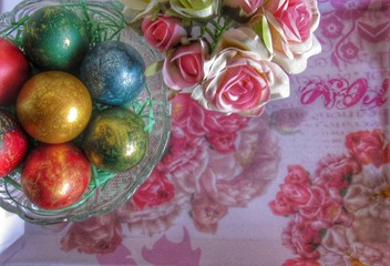 easter eggs and decorations