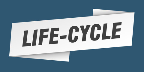 life-cycle banner template. life-cycle ribbon label sign