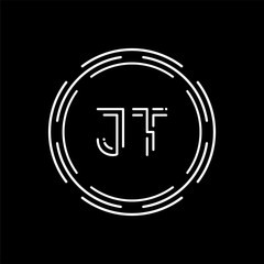 Creative letter JT Logo Design Vector Template. Digital Linked Letter JT Logo Design