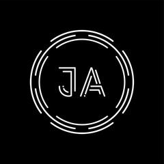Creative letter JA Logo Design Vector Template. Digital Linked Letter JA Logo Design