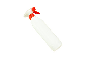 cleaning bottle on white background side view. Professional cleaning products, spring cleaning. Household chemicals