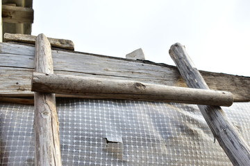 Old wooden structures in the village