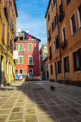 Fototapeta na wymiar Wet laundry in Venice