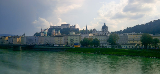 Panorama of the city of Salzburg. Austria