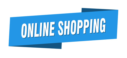 online shopping banner template. online shopping ribbon label sign