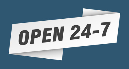 open 24 7 banner template. open 24 7 ribbon label sign