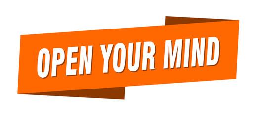 open your mind banner template. open your mind ribbon label sign
