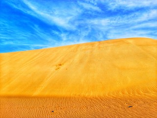 Sand dunes in desert of Algeria