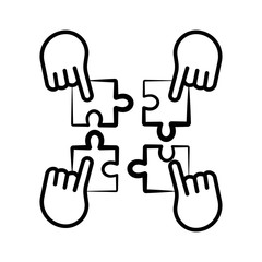 team building line icon vector