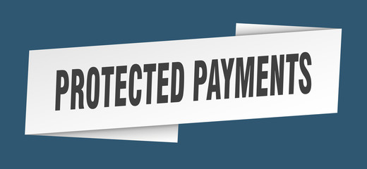 protected payments banner template. protected payments ribbon label sign