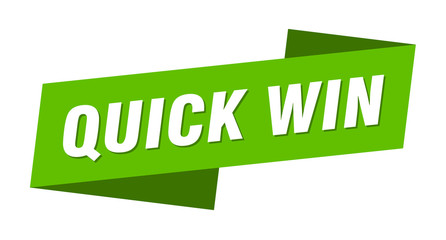 quick win banner template. quick win ribbon label sign