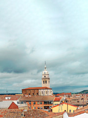 Village of Tordesillas in Valladolid in a cloudy day