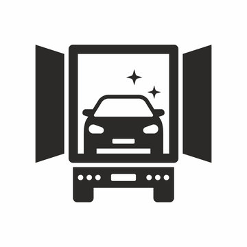 New Car Delivery Icon. Vector Icon Isolated On White Background.