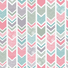 Textured folk floral chevron. Great for home decor, wrapping, scrapbooking, wallpaper, gift, kids. 