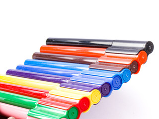 colourful sketch pen set isolated stock image.
