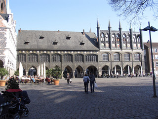 Obraz premium Town Hall, Luebeck town hall, Luebeck, Schleswig-Holstein, Germany, Europe