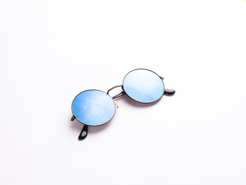 Round Sunglass Frame Isolated Stock Image.