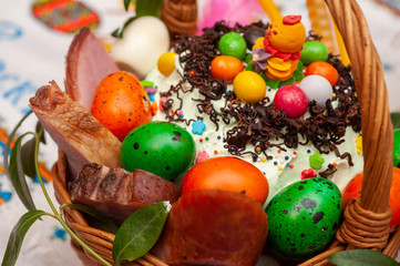Fototapeta na wymiar Easter basket. Lviv, Ukraine celebrations.