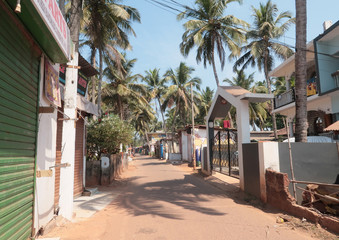 The streets of Agonda are empty as village shops are closed and locals as well as tourists stay indoors during the Coronavirus lockdown in South Goa 