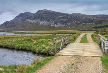 Fototapeta na wymiar The Sutherland Trail is a walking route of around 70 miles through the northwest highlands of Scotland established by the well known Scottish outdoors writer Cameron McNeish.