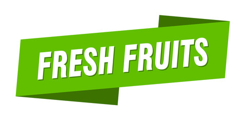 fresh fruits banner template. fresh fruits ribbon label sign