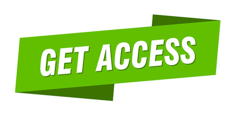 get access banner template. get access ribbon label sign